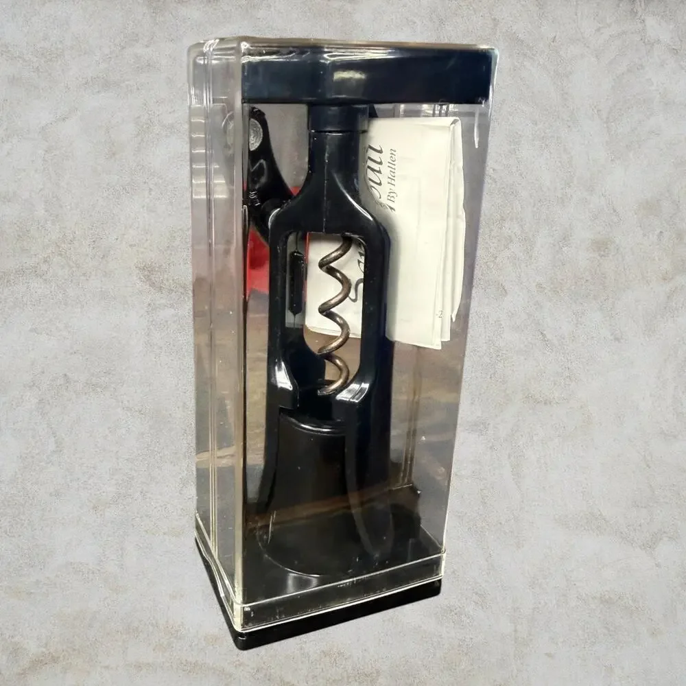 Vintage Screwpull by Hallen Table Model Corkscrew Black Case Manual